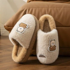 Pantoufles d'intérieur en coton pelucheux